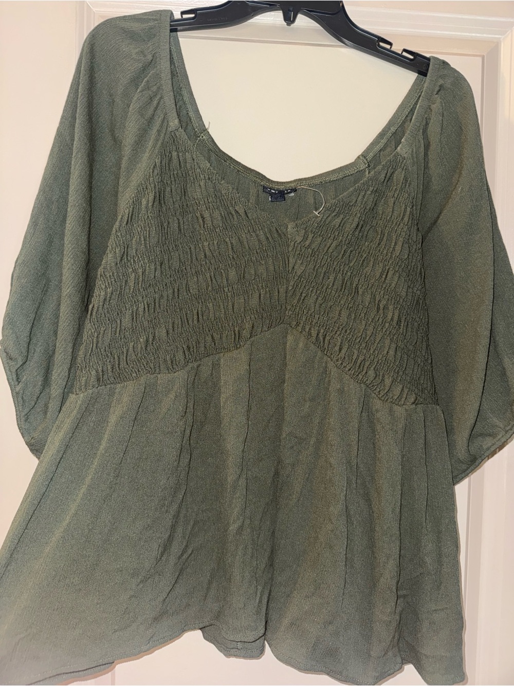 torrid Olive Green Smocked Peasant Tunic